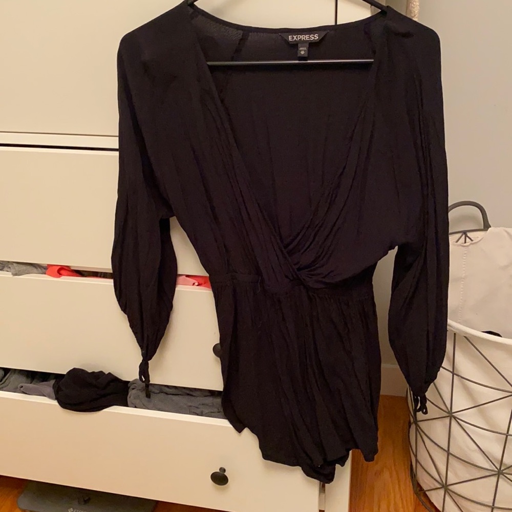 Express black long sleeve romper